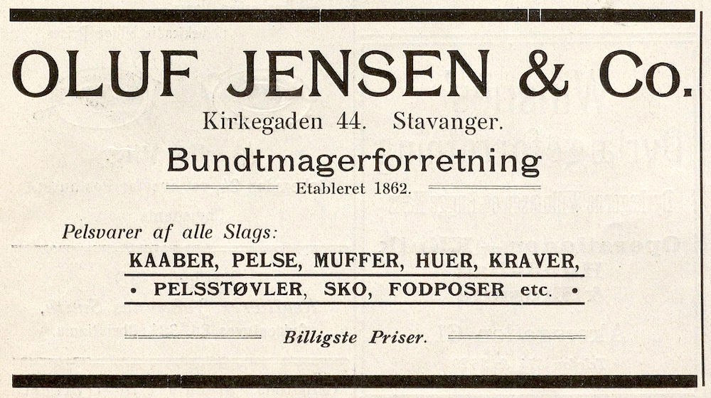 Annonse fra 1910.