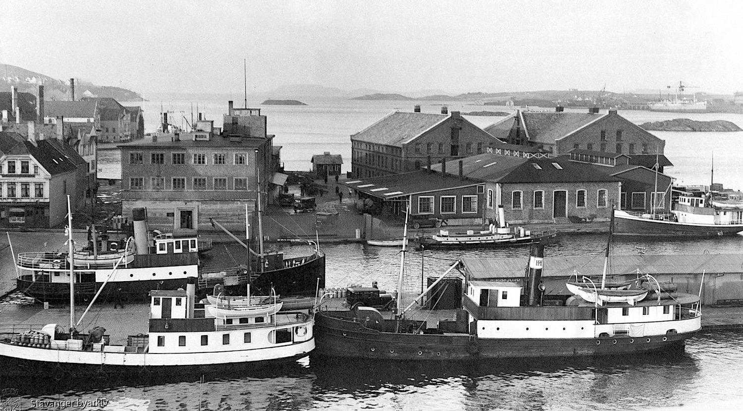 Kjeringholmen i 1930/40-årene. Foto: Alf Norland/Stavanger byarkiv.