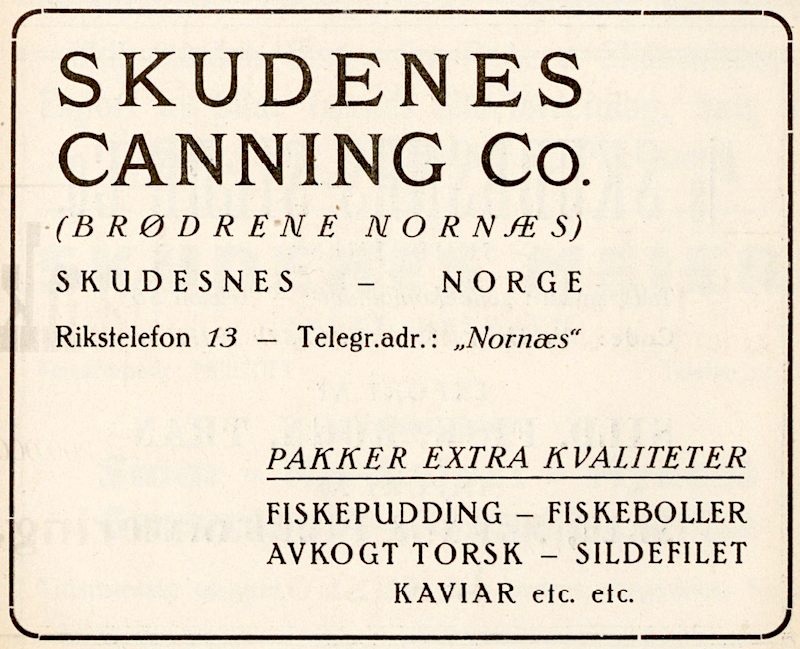 Annonse fra 1921.