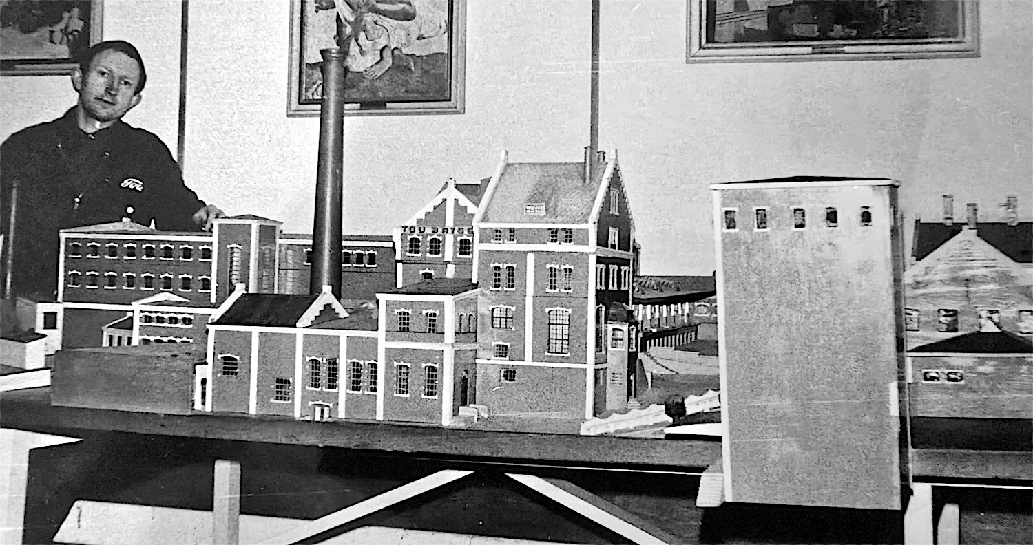 Modell av bygningene.