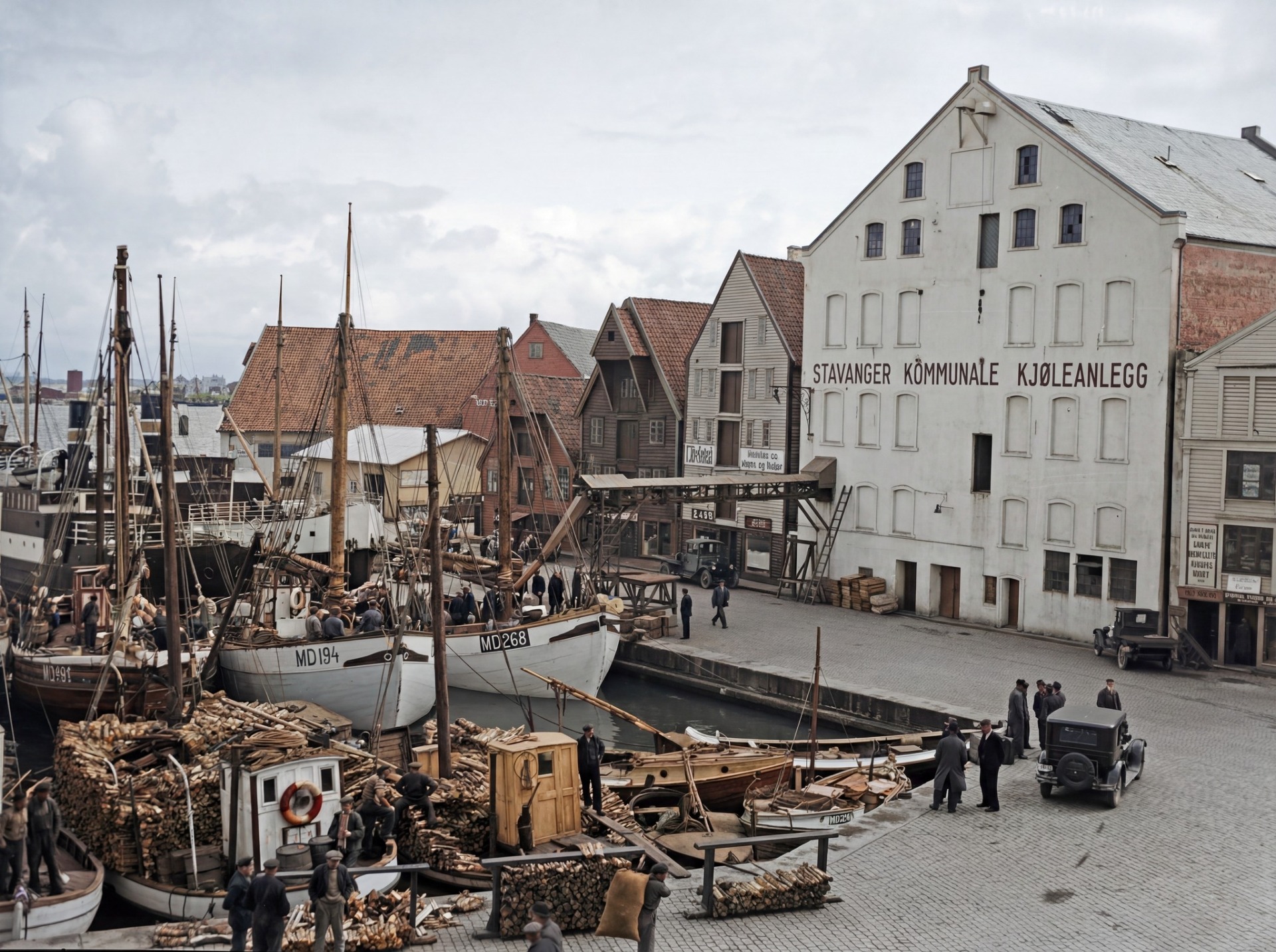 Foto: Nasjonalbiblioteket. Bildet er fargelagt av KI og Ronny Hugo Skognes.