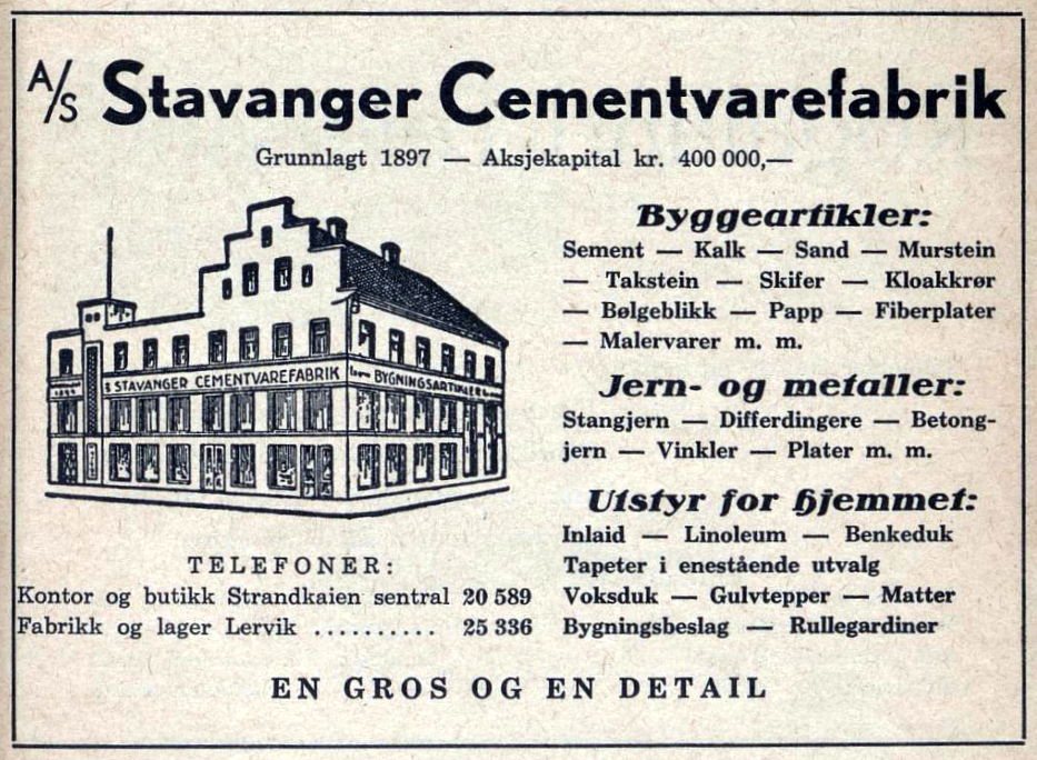 Annonse fra 1951.